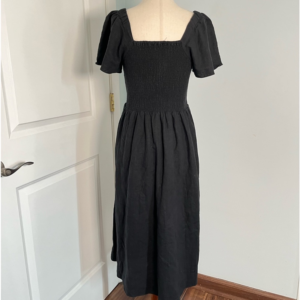 Madewell  black Puff-Sleeve Midi Dress - Picture 11 of 13
